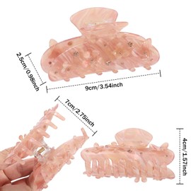 HAIMEIKANG 2 PCs Flower Acrylic Hair Claw Clips for Women - Non Slip Strong Hold Cute Non-slip Stylish Accessories for Thick Thin Hair