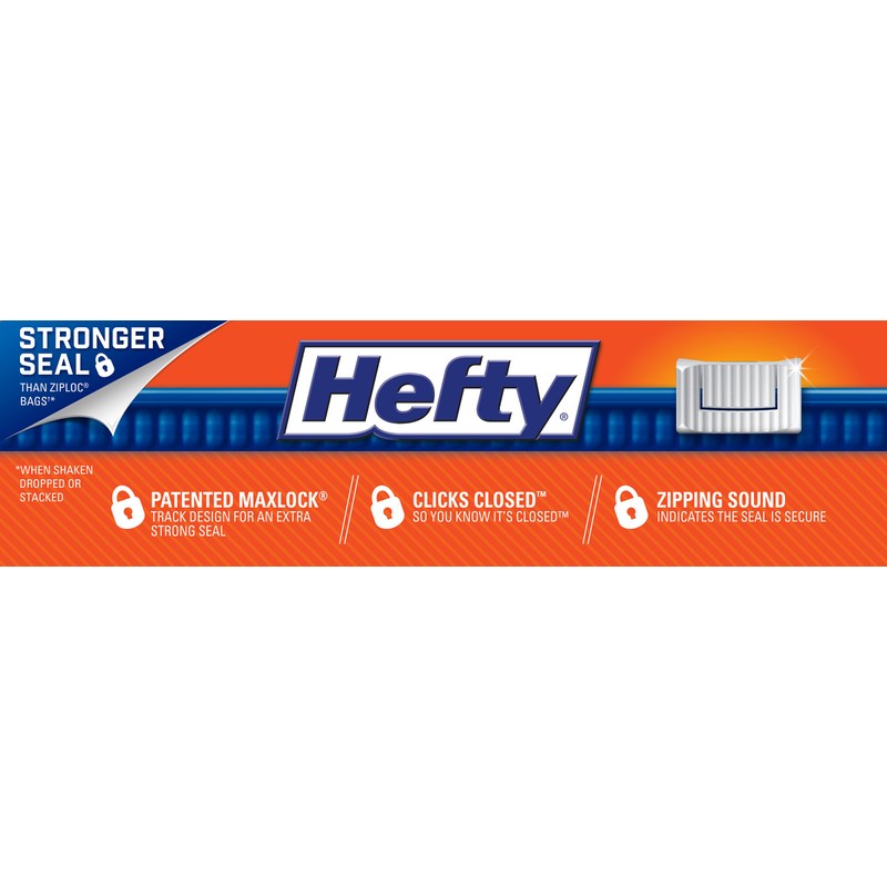 Hefty Slider Storage Bags, Gallon Size, 30 Count (Pack of