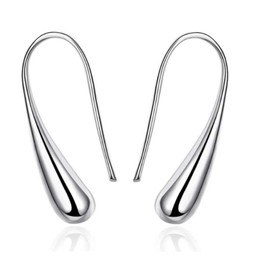 Simple Water Drop Silver Bar Earrings, Teardrop Dangle Earrings Elegant for Women and Girls (Water drop)