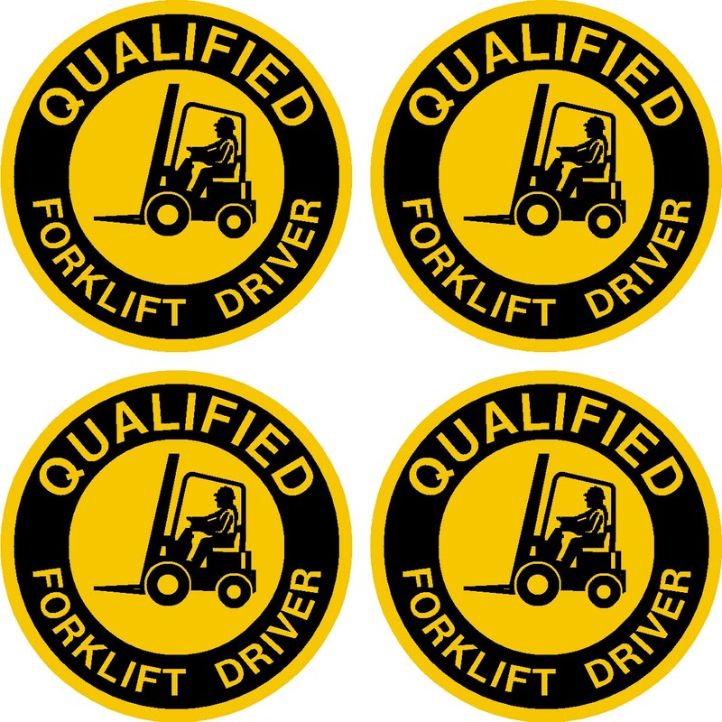 Qualified Forklift Driver Hard Hat Hardhat Decal Sticker Placard 2"W