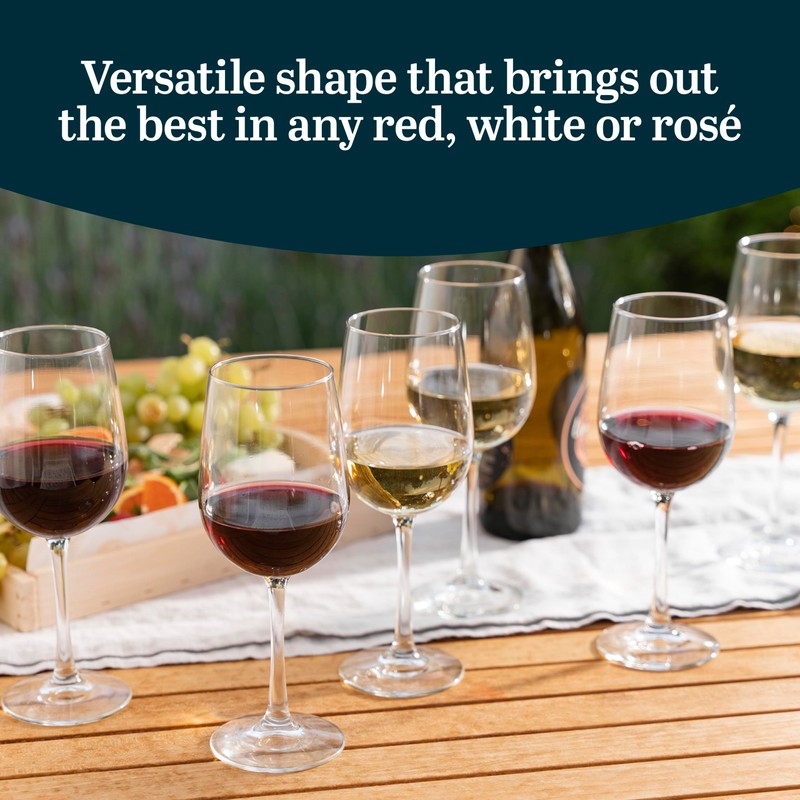 Libbey Vina Tall Wine Glasses Set, All Purpose Red and