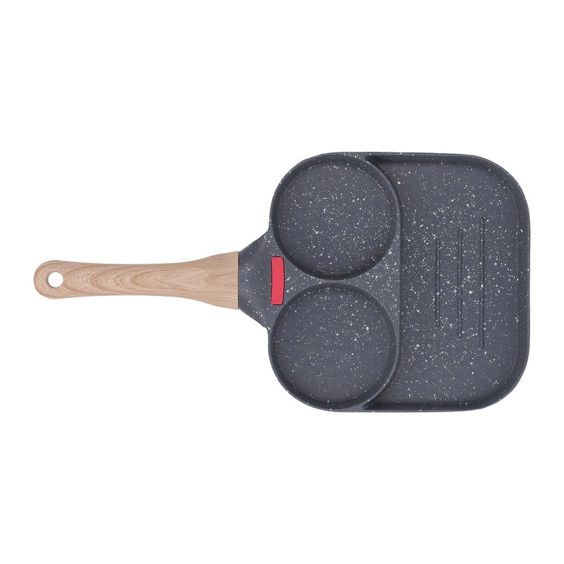 Egg Frying Pan Heat Sensitive Silicone Aluminium Pancake Frying Pan