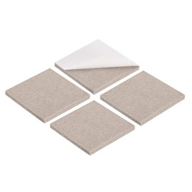 METALLIXITY Square Felt Furniture Pads (3.5" x 3.5" x 0.2") 4Pcs, Self-Adhesive Floor Protectors - for Home Cabinet Closet Bed Feet, Beige