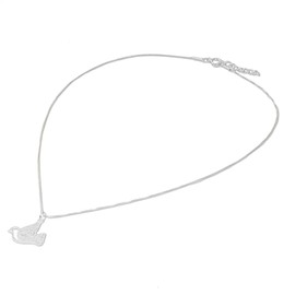 NOVICA Artisan Handmade Sterling Silver Pendant Necklace Dove from Thailand No Stone Animal Themed Bird [18 in L 1 mm W Pendant(s) 0.9 in L x 0.9 in W Extender 1 in L] ' The Dove'