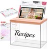 XKDOUS Acrylic Recipe Box, Recipe Cards and Box Set with