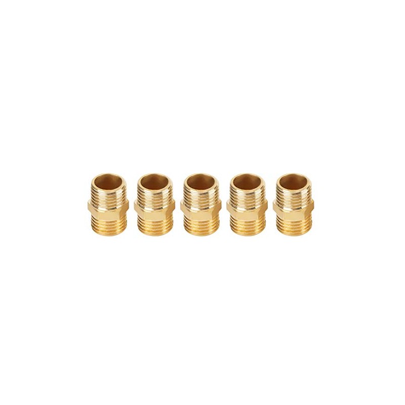 10 Pieces 1/4 BSP to 1/4 BSP Male Thread Brass