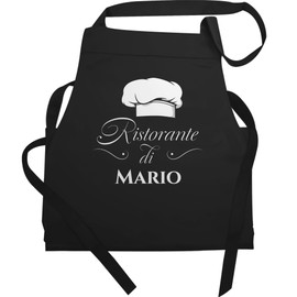 Geschenk mit Namen personalisiert by Shirtracer - Apron - Pizza Apron Adult - Ristorante di Name | Gift Pizza Accessories | Pizza Baker I Pizza Fan, 1 black
