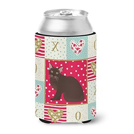 Caroline's Treasures CK5747CC Burmese Cat Love Can or Bottle Hugger Cooler Washable Drink Sleeve Collapsible Beverage Insulated Holder, Can Hugger, Multicolor