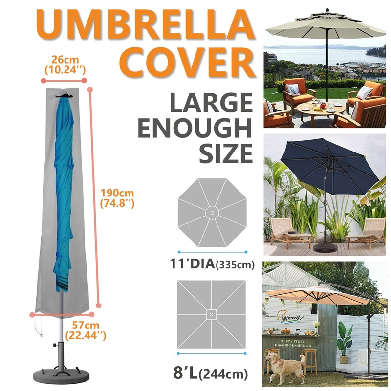 Petask Umbrella Covers,Patio Waterproof Market Parasol Covers with Zipper for