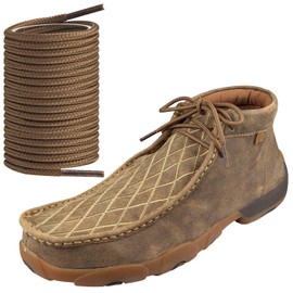 Endoto Round Shoe Laces Replacement for Twisted X Chukka Driving Boot Shoelaces Strings(Color:Brown,Size:30Inch)