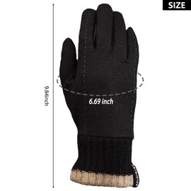 KXF Women's Winter Warm Fleece Gloves Thermal Wool Cashmere Touch Screen Gloves with Knit Elastic Cuff for Women Cold Weather