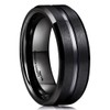 King Will Classic 8mm Black Tungsten Carbide Wedding Band Ring