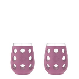 Lifefactory Wine Glass Set with Protective Silicone Sleeve, 2 Count (Pack of 1), Wisteria