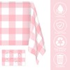 Mulbozy Pink Gingham Tablecloth Disposable 3 Pack, 54 × 108