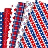 MORAINJAY 12 Sheets 4th of July Gift Wrap, USA Flag