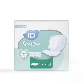 iD Sensitive Form Super Incontinence Pad - Super Absorbent, Discreet Design, Anti Leak Protection, Wetness Indicator, Odour Control, Women & Men, Adult Nappies, 2530ml, 20 Pads