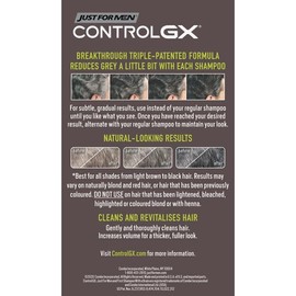 Just for Men Control GX Grey Reducing 2-in-1 Shampoo and Conditioner with Keratin, 4 Fl Oz (Packaging May Vary) - 3 Pack
