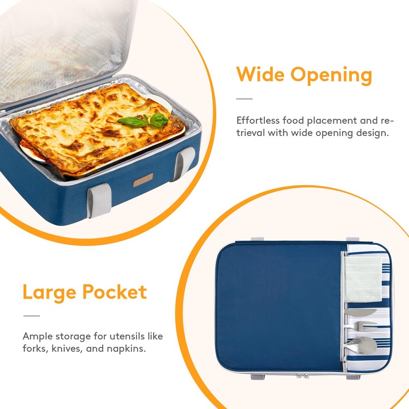 LUNCIA Insulated Casserole Carrier for Hot or Cold Food, Lasagna