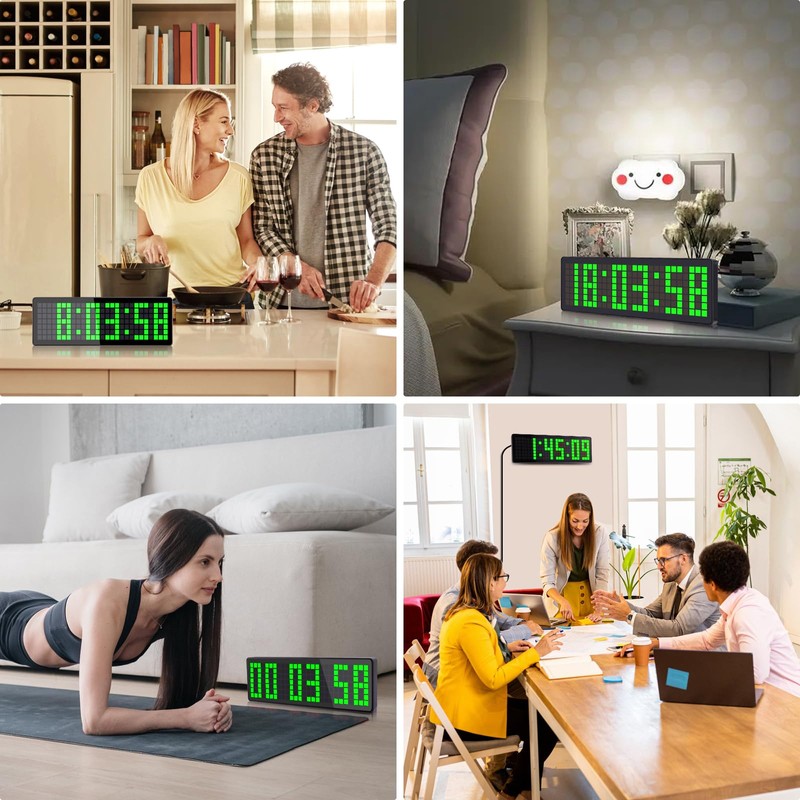 AnExer 13.2'' Gym Timer, Gym Clock, Large LED Digital Wall