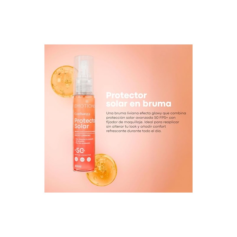 Bruma Facial Protector Solar FPS 50+ Efecto Luminoso con Fijador