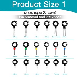 76Pcs Terminal Removal Tool Kit Terminal Ejector Set for Car Electrical Release Electrical Wire Connectors, Pin Extractor Puller Repair Key Tools, Easily Remove Terminals for Maintenance and Repair
