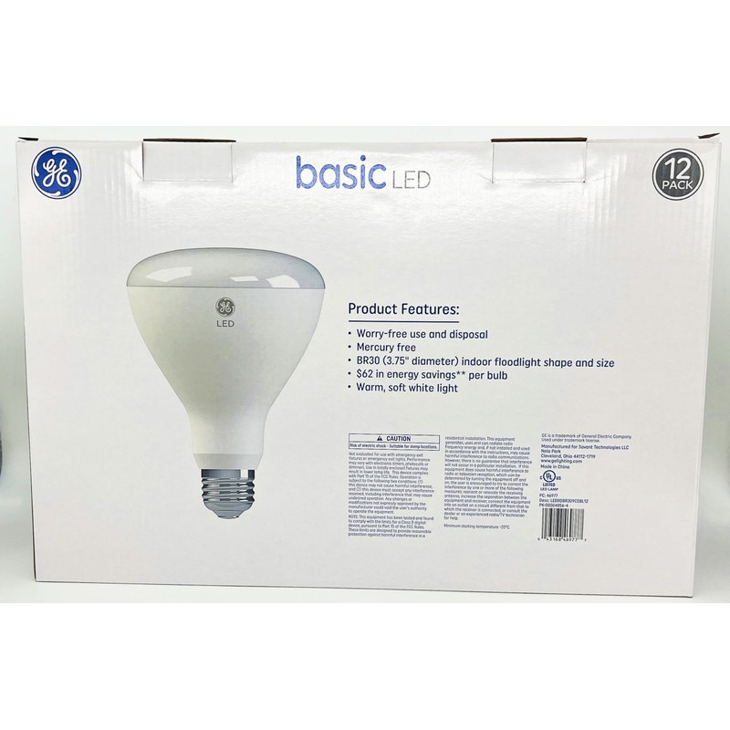 GE (12 Pack) Basic LED BR30 Indoor Floodlight, 8 watt,