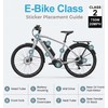 6 Pcs Ebike Stickers, Class 2 Ebike Sticker, 750W 20MPH