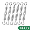 Jamiikury 6PCS M10 Hook & Hook Turnbuckle 304 Stainless Steel