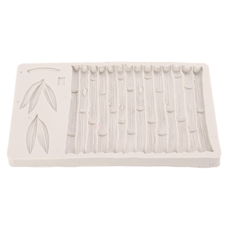 Silicone Mold Safe Elastic Grey Leaves Bamboo Design Tear Resistant