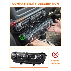 Savadicar Climate Control Panel Knob Trim Kit & Light Control Switch Cover, Air Conditioner Knob Aluminum Alloy Ring for 2018-2024 Jeep Wrangler JL JLU & Gladiator JT, Interior Accessories, Silver