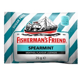 Fisherman's Friend Fisherman's Friend Spearmint Lozenges, Sugar Free Extra Strong Menthol Throat Lozenges, Pack of 24 (25g)
