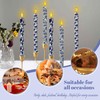 Chinoiserie LED Candles Flameless Candlesticks-6pcs Timer Blue Flower Battery Operated