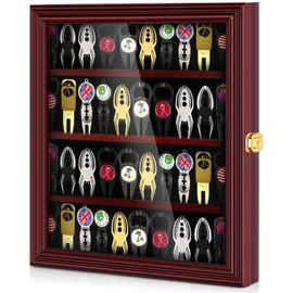 Silipull 40 Golf Divot Tool Display Case 15.55 x 13.98 x 1.77'' Wall Mount Wooden Cabinet W/98% UV Acrylic Door Lockable Rack Storage Holder Box for Collection Sport Collector Memorabilia