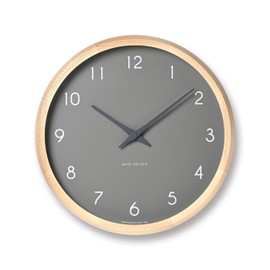 Lemnos Campagne Couleur Wall Clock Grey / Designer Wall Clock without Ticking Noises from Japan / Wall Clock Modern with Sweeping Seconds / Kitchen Clock Living Room / Clock - Colour Grey