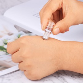 Wresty 25 Pcs Clear Glass Mini Roll On Bottles Empty Essential Oil Roller Ball Bottles Perfume Lip Blam Cosmetic Sample Vials Roller Glass Bottles Container With Black Cap (2ml)