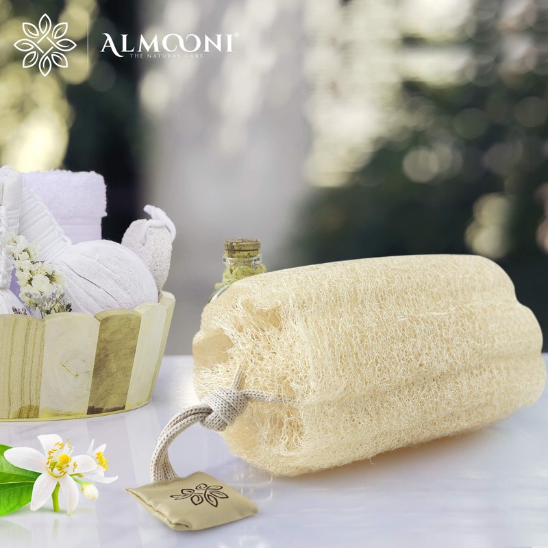 ALMOONI Almooni Egyptian Loofah Exfoliating Body Scrubber, Natural Real Egyptian
