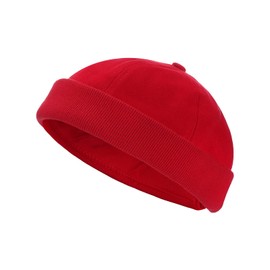 modAS Sailor Cap Sailor Hat - Docker Hat Docker Cap Made of Cotton, (20) Red