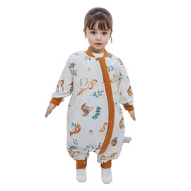 Baby Sleep Bag with Feet 1 TOG Removable Sleeve Wearable Blanket Cotton Sleeping Sack for Infant Toddler (SC-UNICORN, L)
