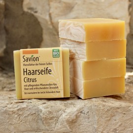 Savion 4+1 Organic Hair Soap Citrus, Vegan, Handmade, Palm Oil Free, Plastic-Free, 5 x 85 g