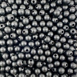 900 abalorio redondas de acrílico negro mate de 8 mm de diámetro con agujero de 2 mm