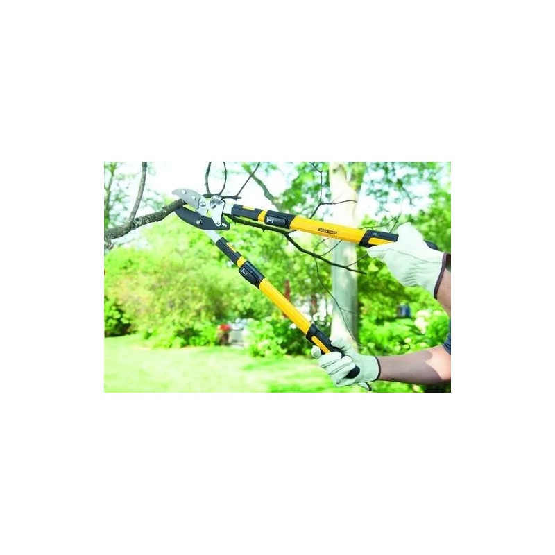 Yardworks 34" Ratcheting Anvil Lopper Steel Blade Telescopic Handle Dry