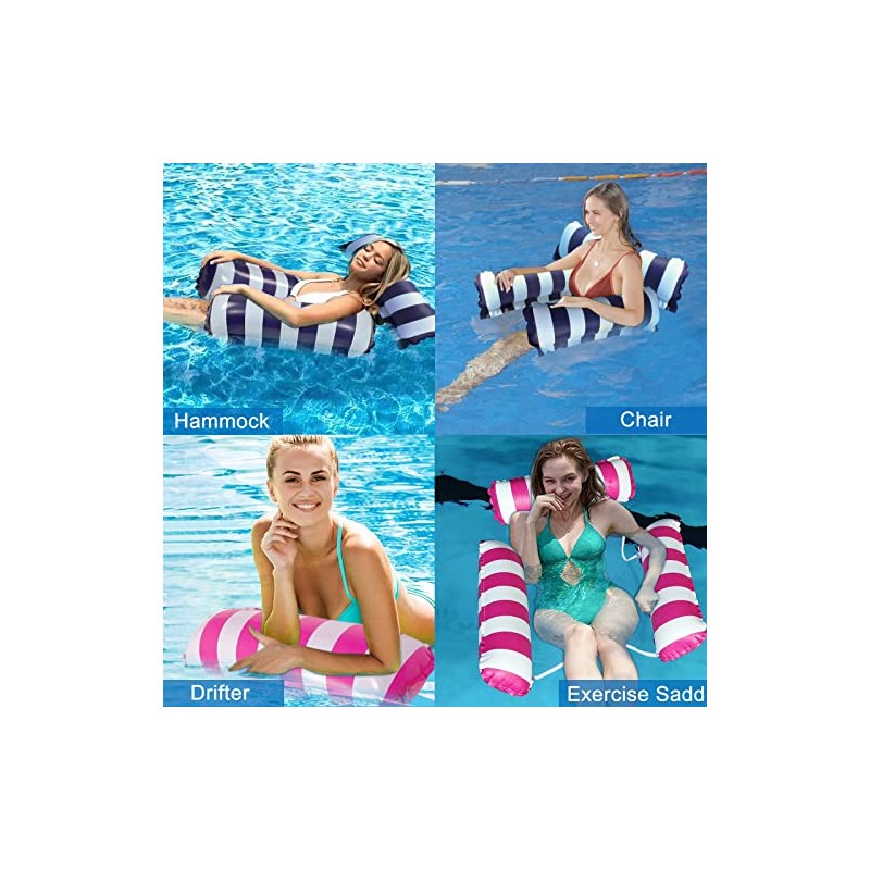 Juego de 2 colchonetas para piscina, flotador e inclinable, 4