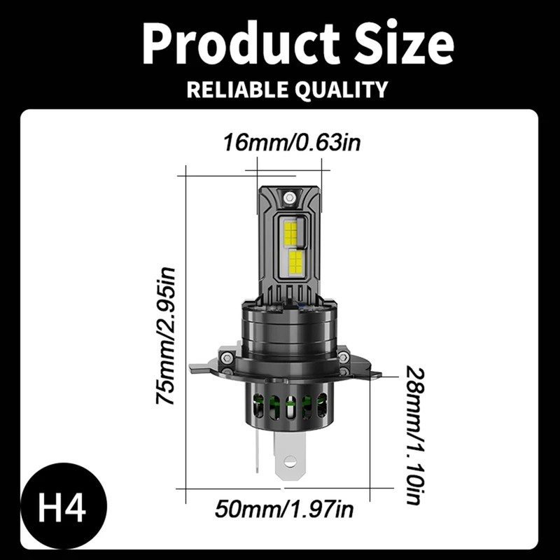 Fit for Can-Am Ryker/Ryker Rally Edition,H4/9003/HB2 Headlight Bulbs,IP68 800% Brightness