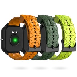 LYSANDRA 22mm New Soft Silicone Sport Replacement Straps Compatible for BIGGERFIVE BW01 / BW02 Smart Watch (3 Pack-B)