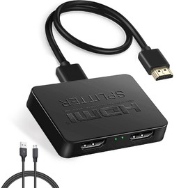 IGGDOQI HDMI Splitter 1 in 2 Out, 4K 1x2 HDMI Splitter 1 to 2 for 3D 1080P, Dual HDMI Splitter Hub to Dual Monitors Multi-Scree Displays Audio Synchronization, for Laptop Desktop PC Graphics Card TV