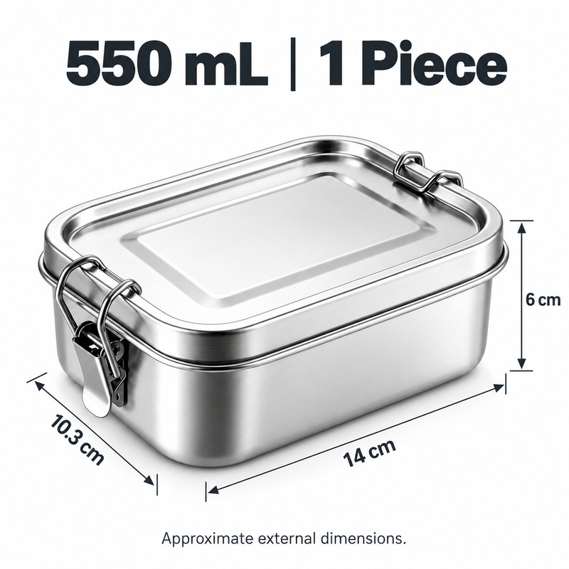 Stainless Steel Lunch Box for Meals & Snacks – Locking
