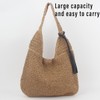 AIMALL Light Brown Handwoven Straw Shoulder Bag with Magnetic Buckle,