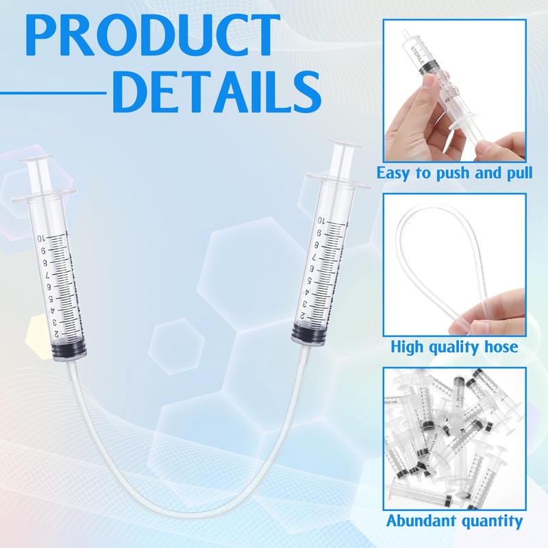 Threlaco 12 Pcs Hydraulic and Pneumatic Kit 10ml Plastic Syringe