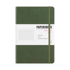 PAPERIDEAS Notebook A5 Hardcover (Squared, Olive Green)