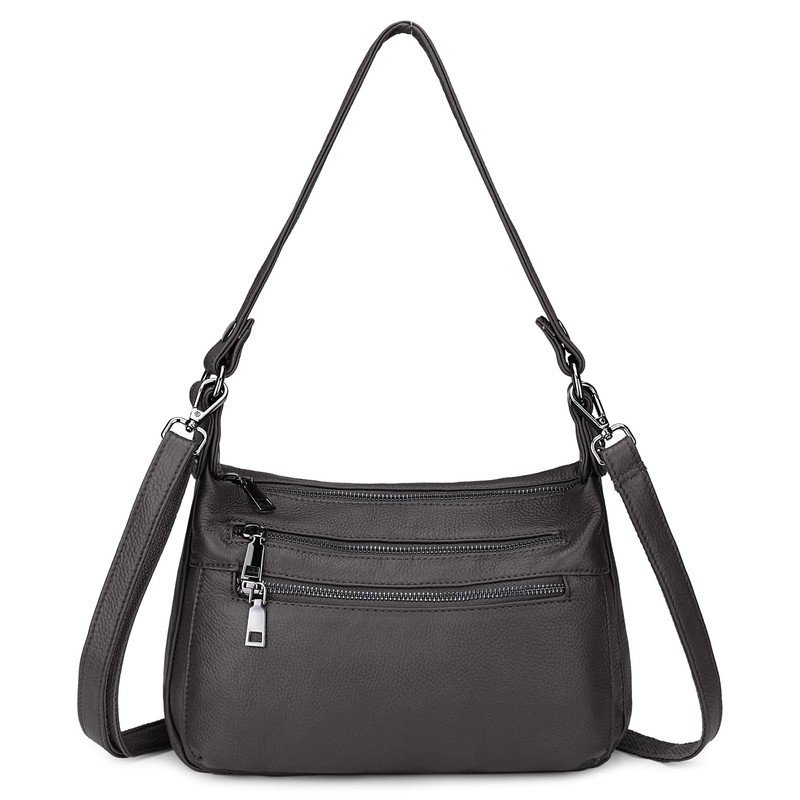 YALUXE Genuine Leather Shoulder Bag Medium Size Handbag Purse Multi